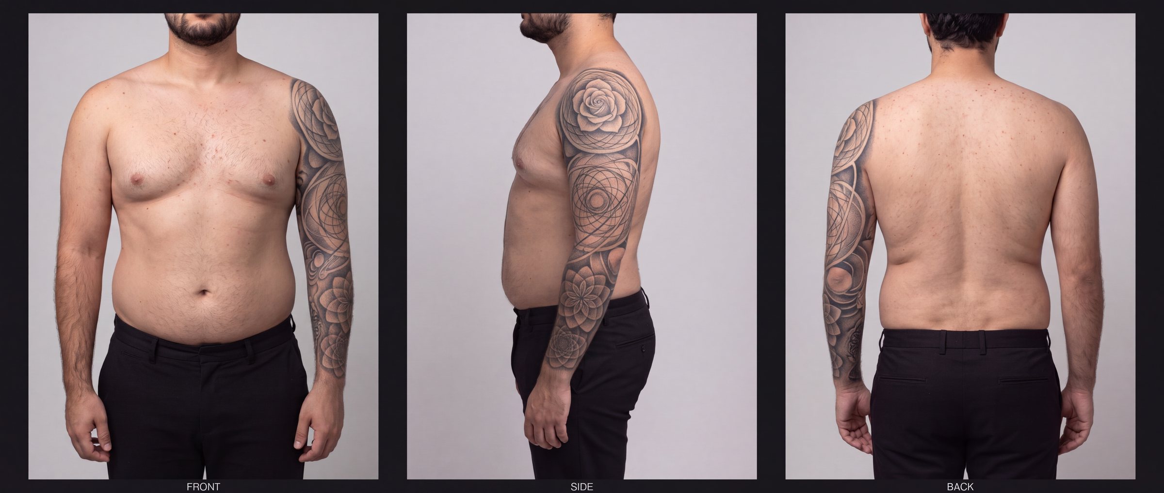T-66 Venus orbit rose: front, side and back